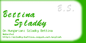 bettina szladky business card